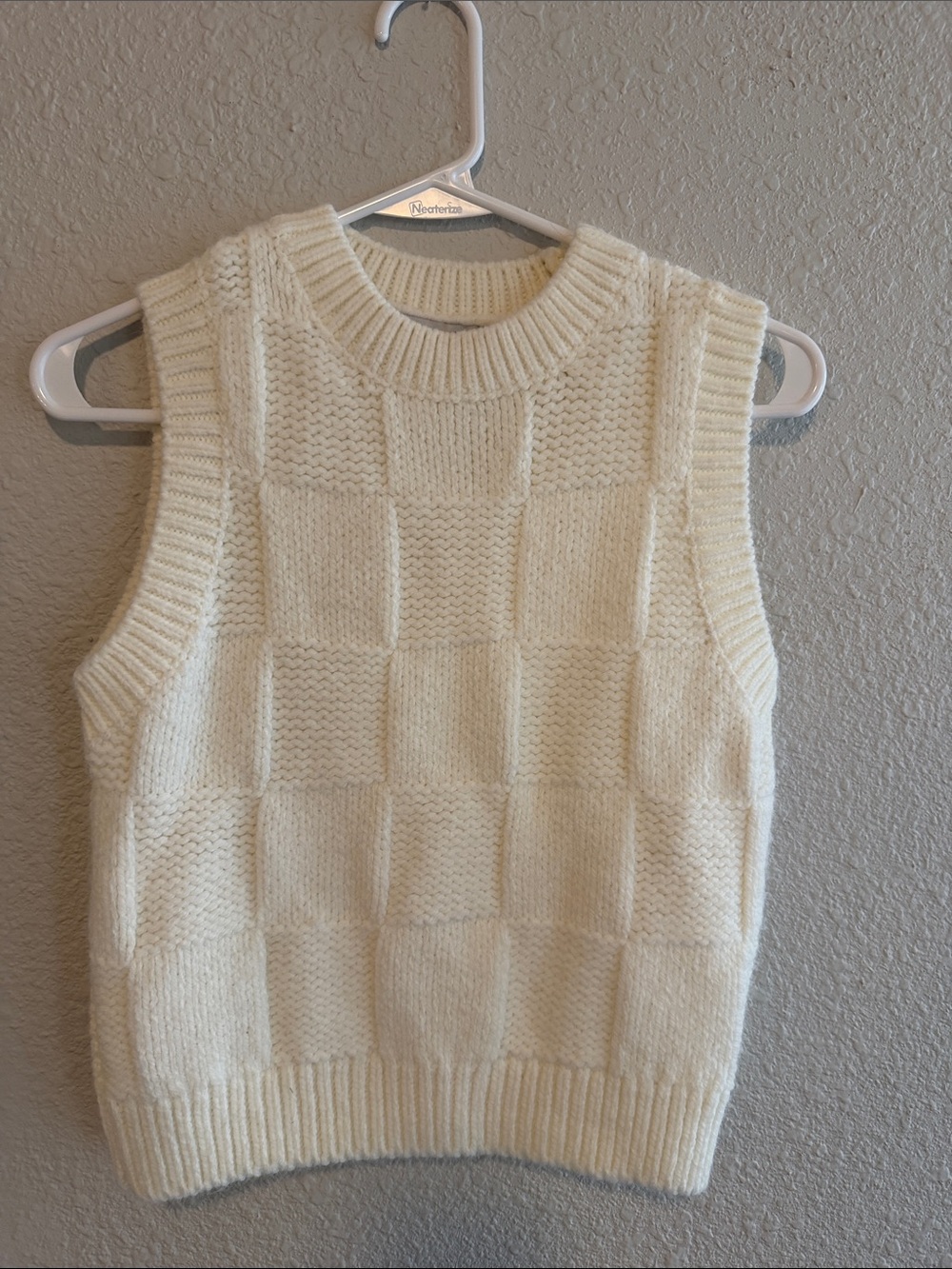 Classic Cream Knit Sleeveless Sweater Vest